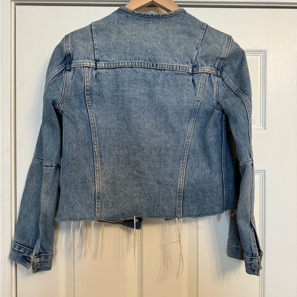 Levis Denim Cropped Blue Women's Jacket - Picture 3 of 3